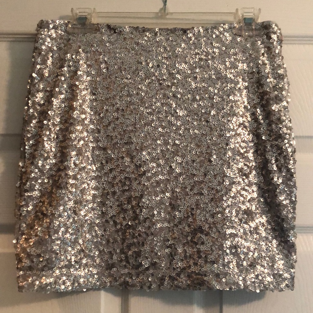 Silver Sequin Mini-skirt